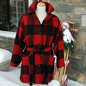 Woolrich buffalo plaid vintage wrap coat